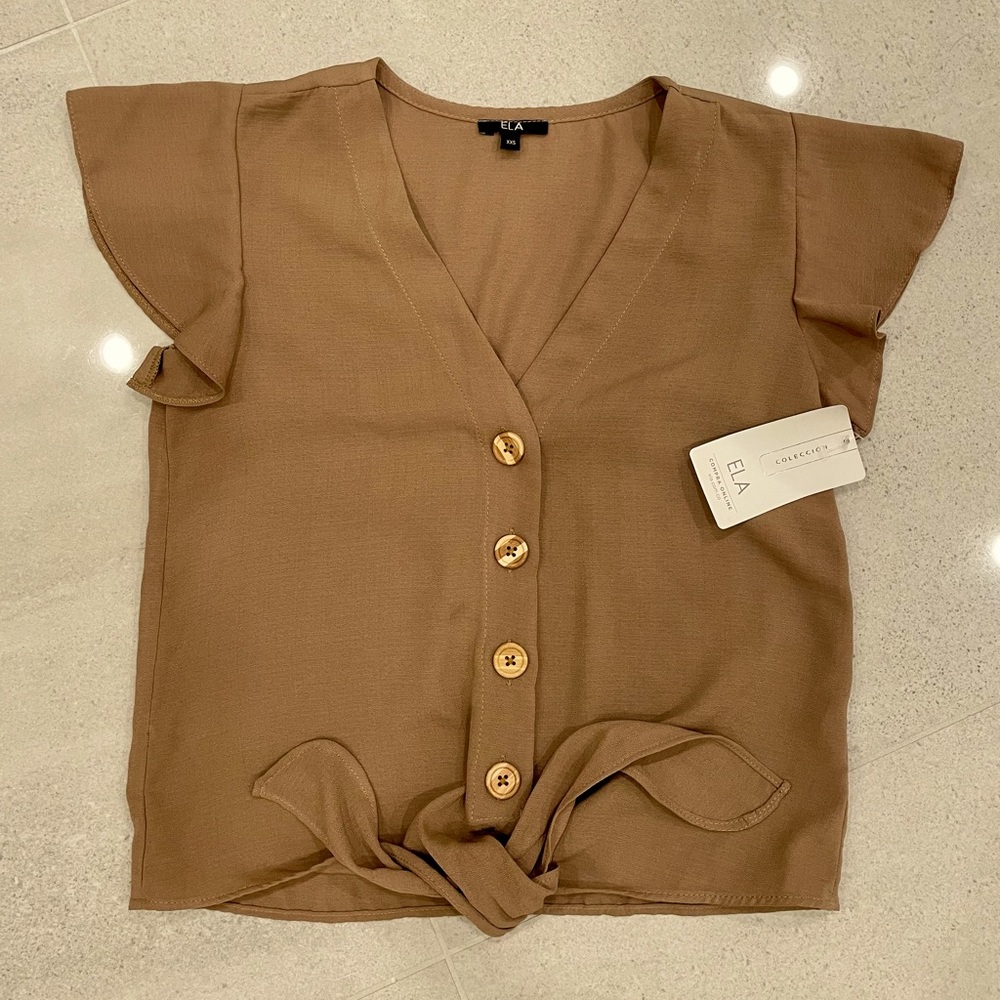 BLUSA MANGA CORTA DE ANUDAR
